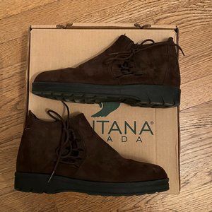 Santana Canada brown nubuck suede side-lace bootie, 8.5 M